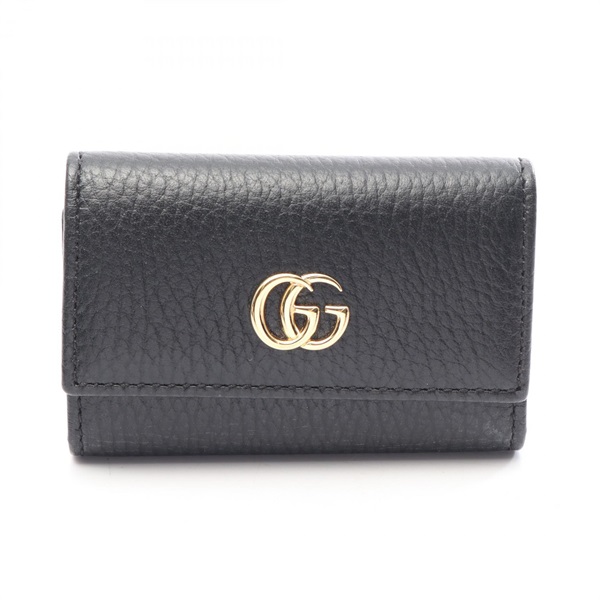 GUCCI GG Marmont Petit 6 keys Holder case 456118 leather Black Used Women