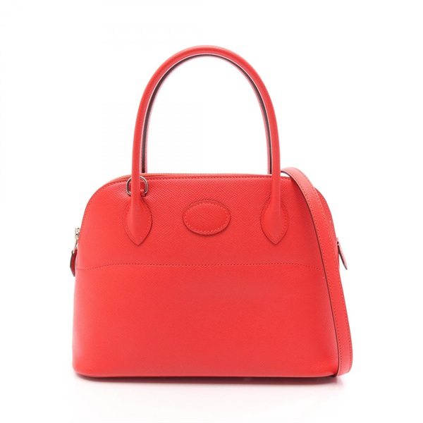 HERMES Bolide 27 Shoulder Handbag Epsom leather Red Rouge tomate SHW Used A