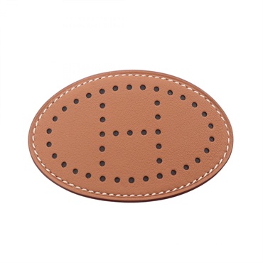 HERMES Evelyne PM Hair Barrette Clip Swift leather Brown Gold Used Women