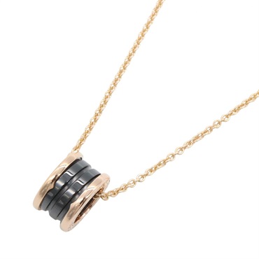 BVLGARI B-zero1 Necklace Pendant 18KRG Pink Rose Gold Ceramic Black Used Women