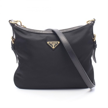 PRADA TESSUTO SAFFIAN Shoulder Crossbody Bag BT0706 Nylon leather Black Used
