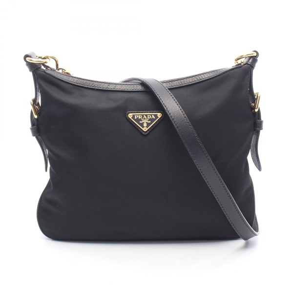 PRADA TESSUTO SAFFIAN Shoulder Crossbody Bag BT0706 Nylon leather Black Used