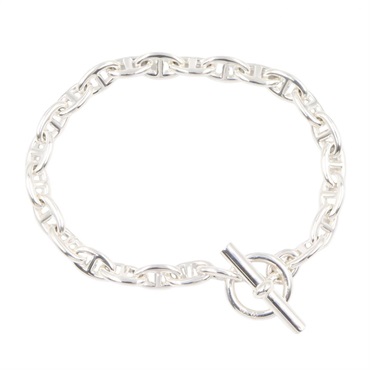 HERMES Chaine d'Ancre TPM 24 links Bracelet Bangle Silver 925 Women