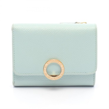 BVLGARI Bulgari Bulgari Tri-fold Wallet Purse 293707 leather Green Blue Used