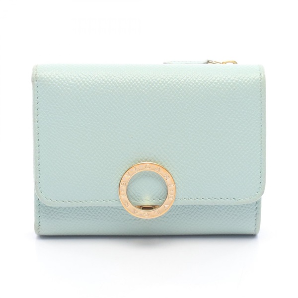 BVLGARI Bulgari Bulgari Tri-fold Wallet Purse 293707 leather Green Blue Used