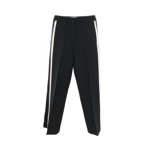 FENDI Sideline Mesh Panel Jersey Long Pants #38 wool silk Black Used Women