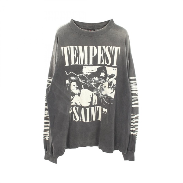 SAINT MICHAEL TEMPEST Vintage Finish Shirt SM-YS1-0000-011 cotton Gray Used #L