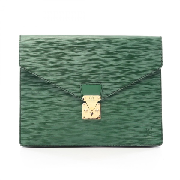 LOUIS VUITTON Port Document Sénateu Clutch Bag M54455 Epi leather Green Used LV