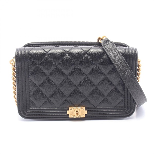 CHANEL boy chanel phone case Shoulder crossbody Bag AP3013 leather BKUsed GHW