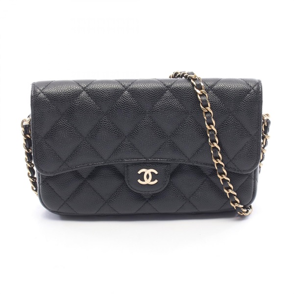 CHANEL Matelasse Chain Phone Case Wallet Shoulder crossbody Bag AP2096 leather