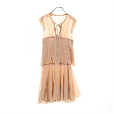 CHANEL Dress P19322 silk Beige Used Women size