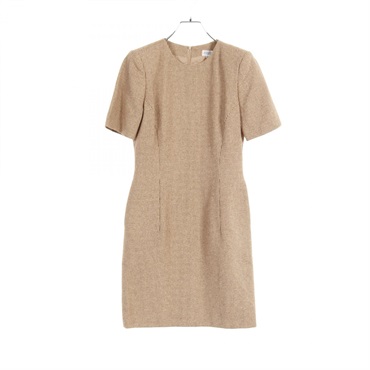 FOXEY BOUTIQUE one piece dress #38 short sleeves silk wool Brown Used