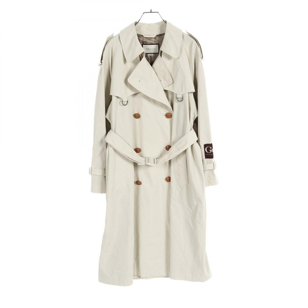 GUCCI Trench coat jacket 621377 cotton Beige Used Women size 36