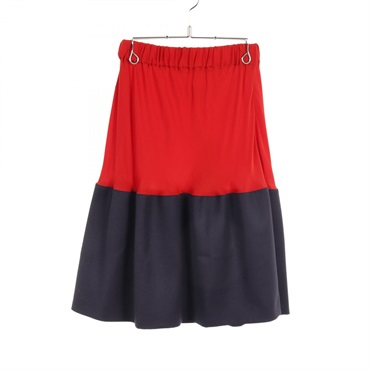 Maison Margiela 1 skirt silk wool Red Navy Used Women #40