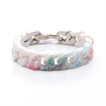 LOUIS VUITTON Chain Links Pastel Bracelet SS ceramic White Multicolor Used