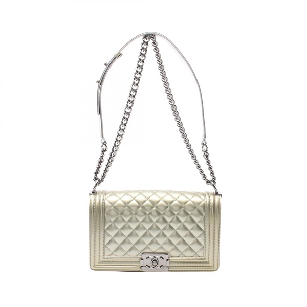 CHANEL Boy Chanel Matelasse chain Shoulder crossbody Bag Patent leather SHW
