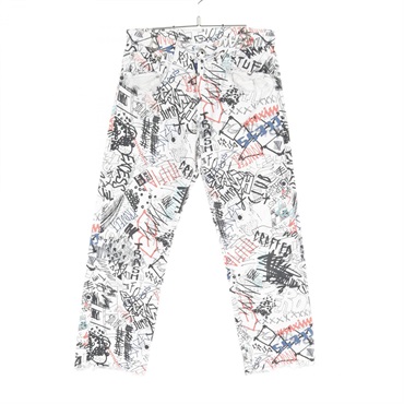 Maison Margiela 1 GRAFFITI SPLATTER CAPRI JEANS Denim pants cotton Women #38