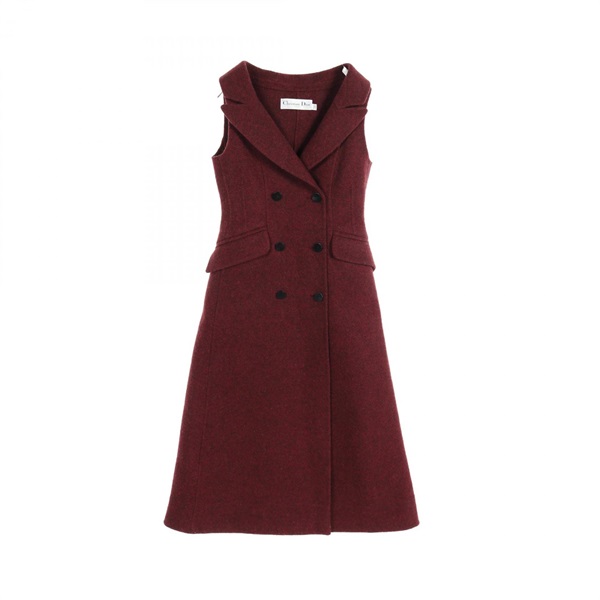 Christian Dior Vest wool Bordeaux Used Women #US4