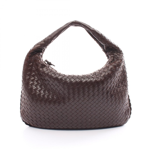 BOTTEGA VENETA Intrecciato Shoulder Bag leather Brown Used Women