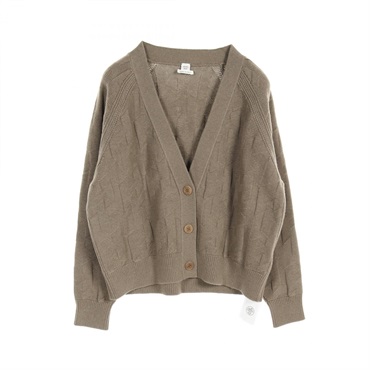 HERMES H motif cardigan knit jacket 4E2707D3 wool Brown Used Women size 38