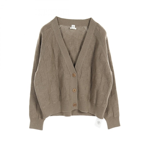 HERMES H motif cardigan knit jacket 4E2707D3 wool Brown Used Women size 38
