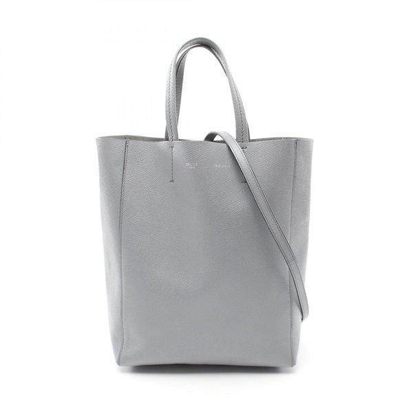 CELINE Vertical Small Cabas Shoulder Tote Bag 176183 leather Gray Used Women