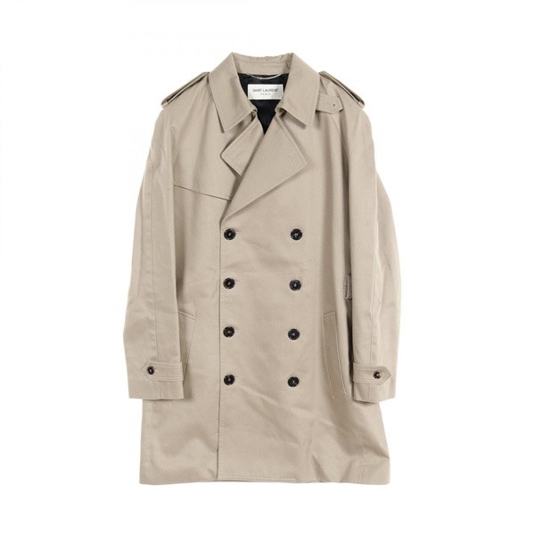 SAINT LAURENT PARIS Trench coat cotton Beige Used mens #50