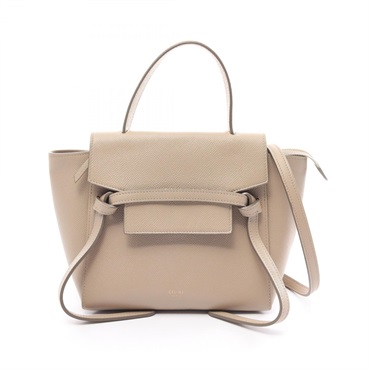 CELINE BELT BAG NANO 2way shoulder Hand bag 189003 leather Beige Used Women