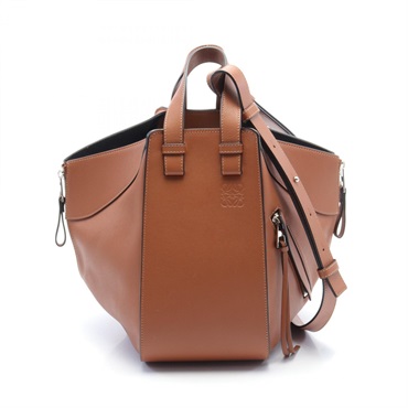 LOEWE HAMMOCK SMALL Hand shoulder bag 387.30.S35 leather Brown tan Used