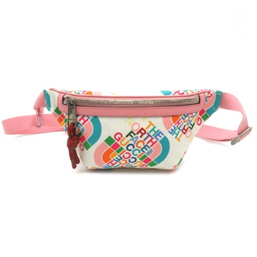 GUCCI North Face belt Waist bum bag 650299 Nylon White Pink Used