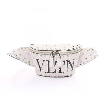 Valentino Rock studs Crossbody belt bag leather White Used Women
