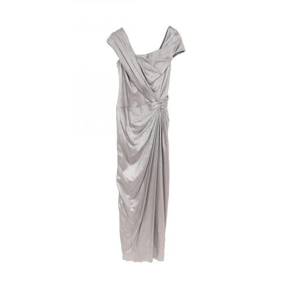 TADASHI SHOJI Dress one piece AAO90570L silk Silver Used Women size 2