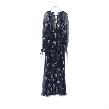 Self-Portrait VINTAGE FLORAL MAXI DRESS polyester Navy Used Women #US4