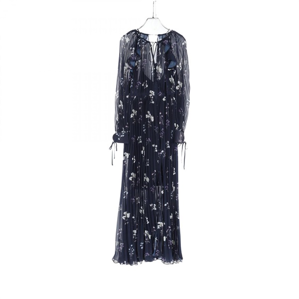 Self-Portrait VINTAGE FLORAL MAXI DRESS polyester Navy Used Women #US4