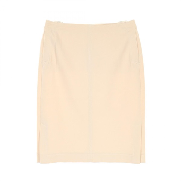 HERMES skirt wool Beige Used Women size 40