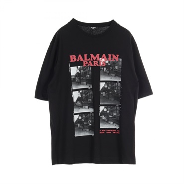 BALMAIN XS size T-shirt BH1EH015 cotton Black Used