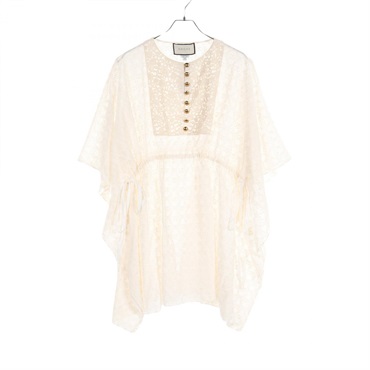 GUCCI Tunic blouse cotton Beige Used Women #40