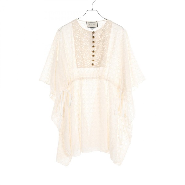 GUCCI Tunic blouse cotton Beige Used Women #40