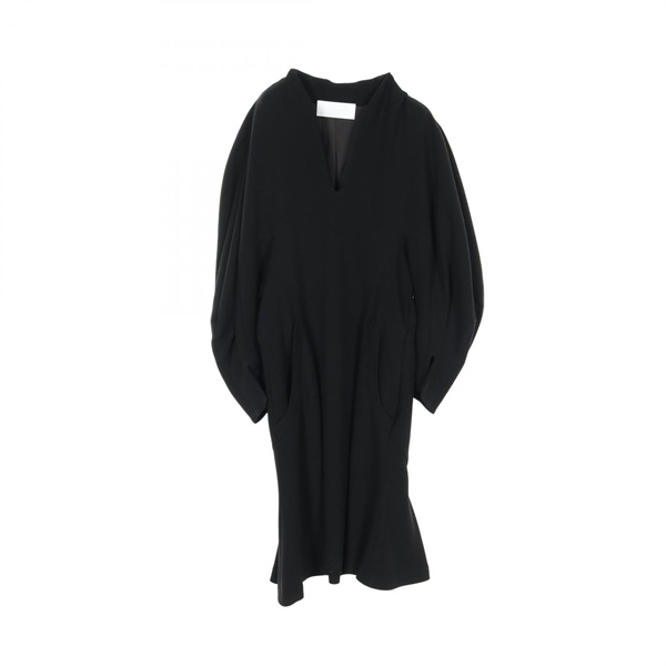 Mame Kurogouchi volume sleeve dress MM20FW-DR032 Triacetate Black Used Women #1