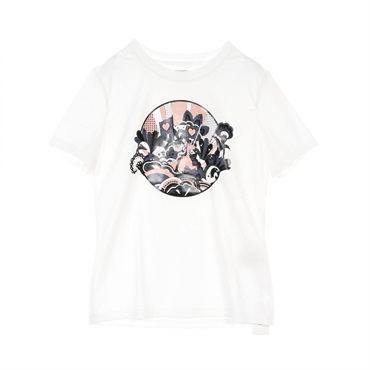 HERMES Micro Cartouche T-shirt #38 short sleeves 2E4613DU cotton White Used