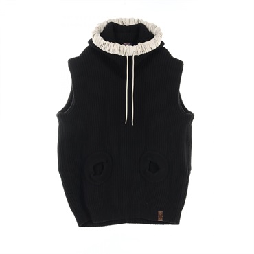 LOUIS VUITTON knitwear vest M size FLKW83 wool cashmere Black Used