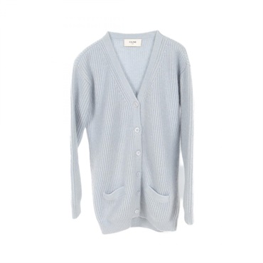 CELINE cardigan Knitwear 2AD24377N silk mohair Blue Used Women #S