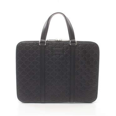 GUCCI Guccisima Business bag briefcase 495451 leather Black Used