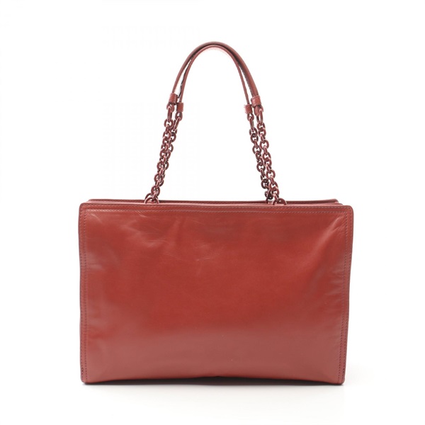 BOTTEGA VENETA Hand chain shoulder bag leather Bordeaux Used