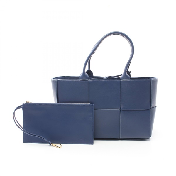 BOTTEGA VENETA Arco Maxi Intrecciato Tote Bag 652867 leather Blue Used Women