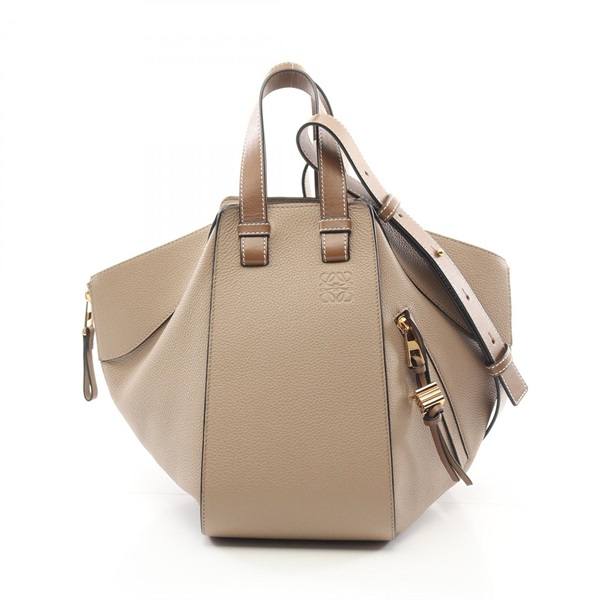 LOEWE HAMMOCK SMALL 2way shoulder Handbag 38712KBN leather Beige Used Women