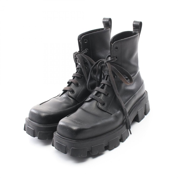 PRADA lace up boots 2TG207 leather Black Used mens #9