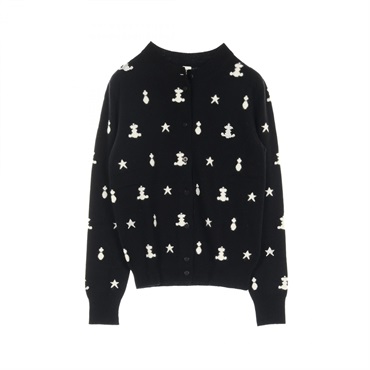 HERMES Poste et Cavalerie cardigan knitwear cashmere Black White White Used