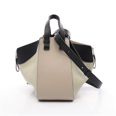 LOEWE Hammock small 2way shoulder Hand bag 326.30KS35 leather Beige Black Used