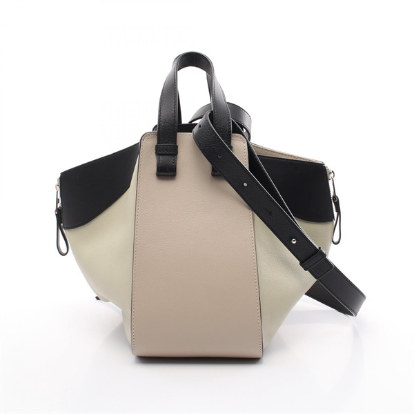 LOEWE Hammock small 2way shoulder Hand bag 326.30KS35 leather Beige Black Used